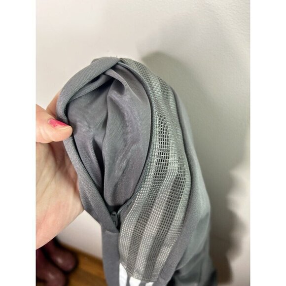 Adidas Drawstring Track Pants Mens Gray Stripes Zipper Pockets Size Large - Picture 15 of 15